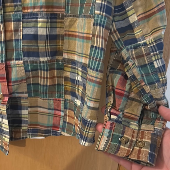 Orvis Women’s Madras Plaid Multicolor Button Down Shirt Blue Green Size 10 - Picture 6 of 9